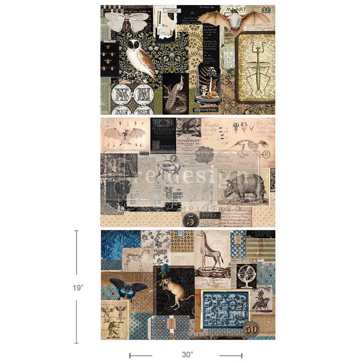 NEW! Redesign Decoupage Tissue Paper Pack - MYSTIC MANUSCRIPTS (3 sheets, each 49.53cm x 76.2cm) - Rustic Farmhouse Charm