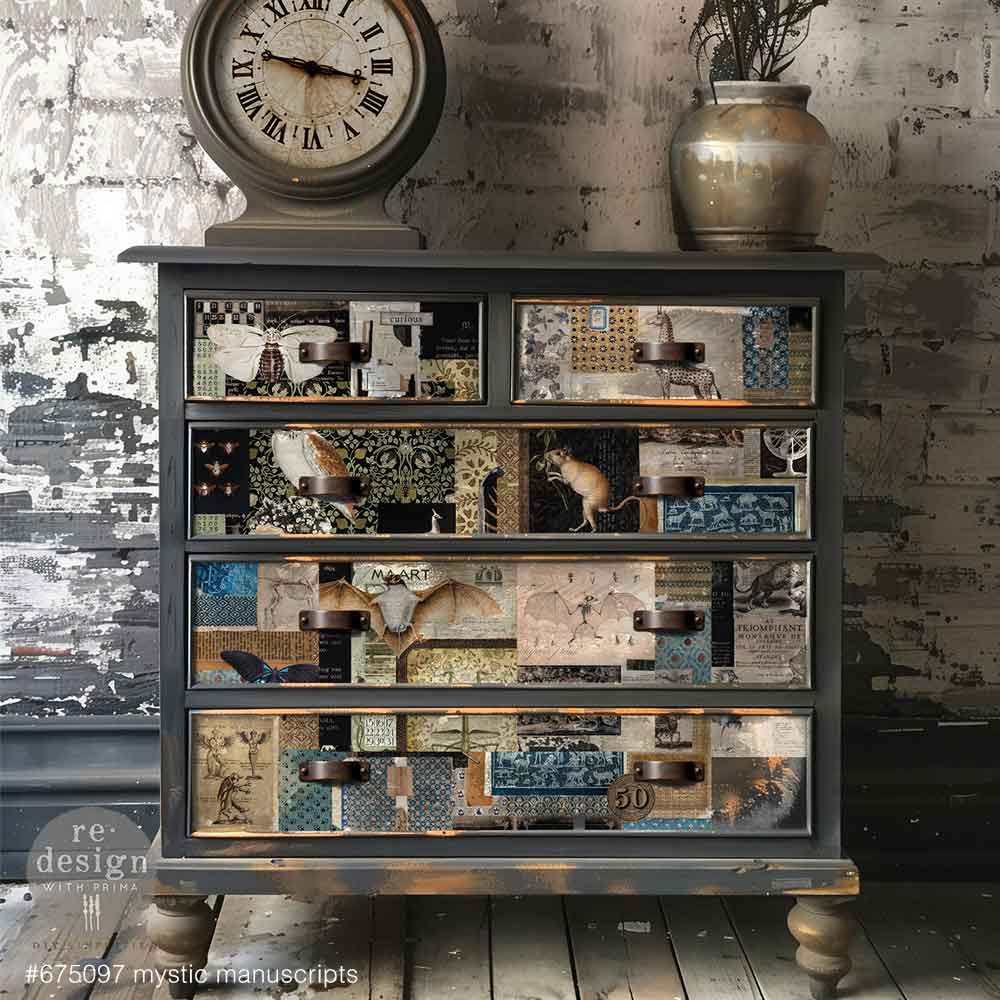 NEW! Redesign Decoupage Tissue Paper Pack - MYSTIC MANUSCRIPTS (3 sheets, each 49.53cm x 76.2cm) - Rustic Farmhouse Charm