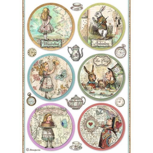 ALICE ROUNDS II Rice Paper by Stamperia (A4) - Rustic Farmhouse Charm