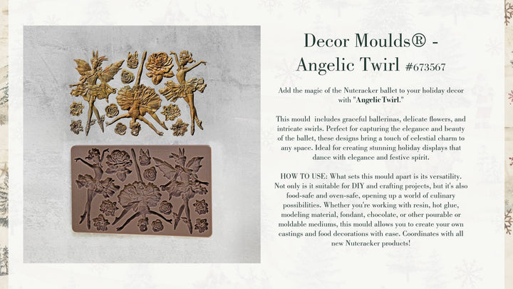 Redesign Mould - ANGELIC TWIRL (5" x 8") - Rustic Farmhouse Charm