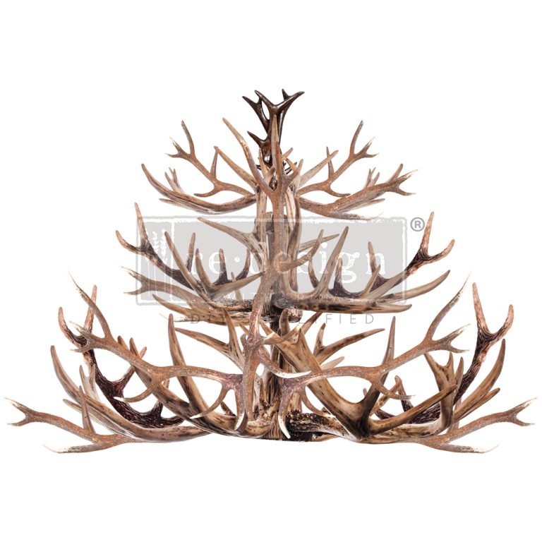 NEW! ANTLER CHANDELIER Redesign Transfer (60.96cm x 88.9cm) - Rustic Farmhouse Charm