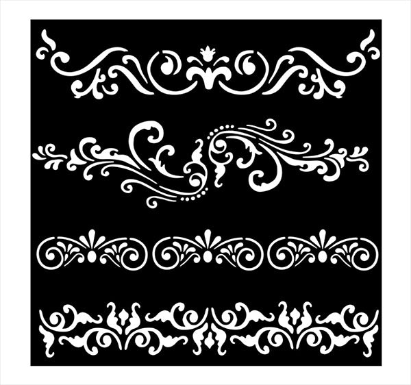 AROUND THE WORLD BORDERS Stencil by Stamperia (18cm x 18cm) - Rustic Farmhouse Charm