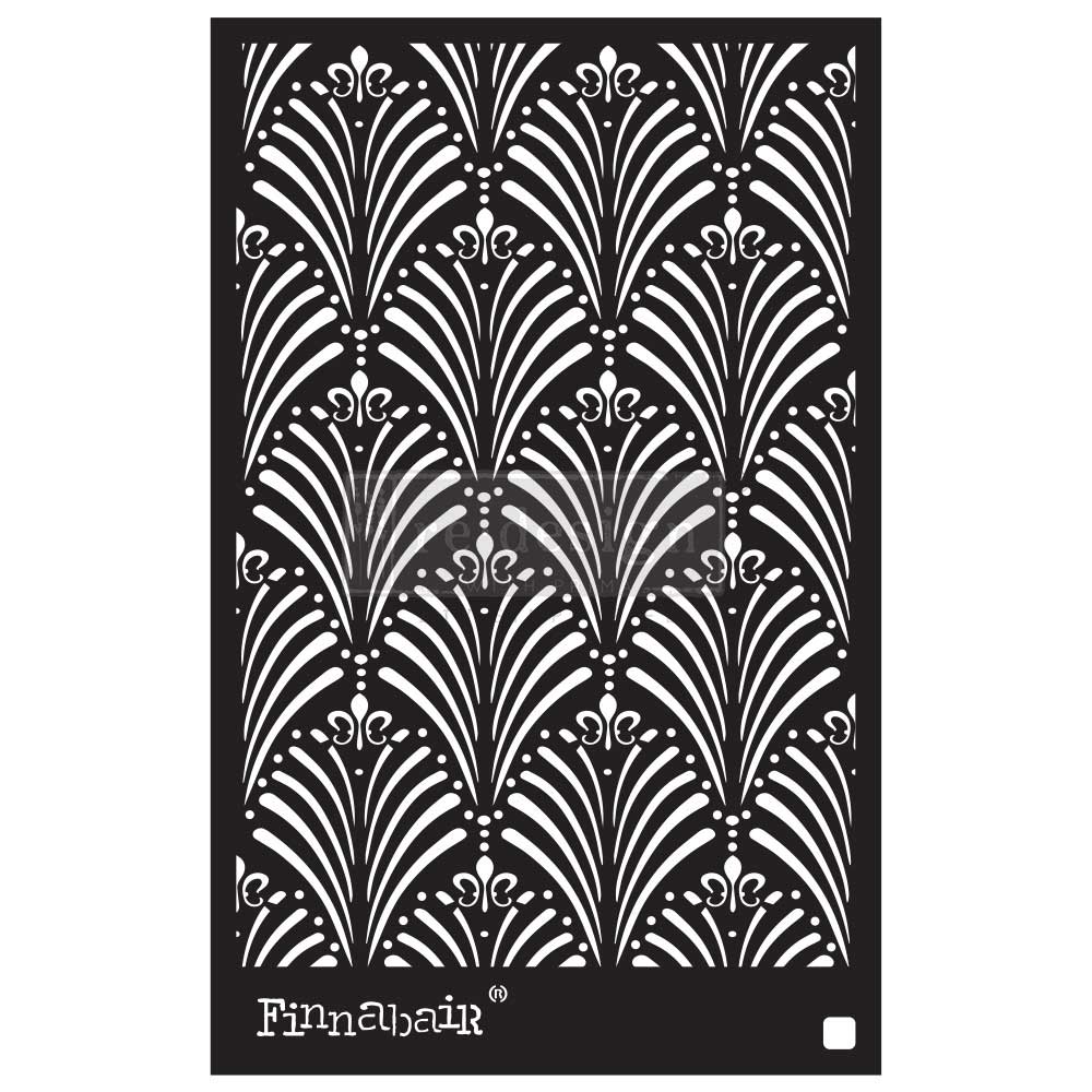 NEW! ART DECO WALL Finnabair Stencil 6" x 9" - Rustic Farmhouse Charm