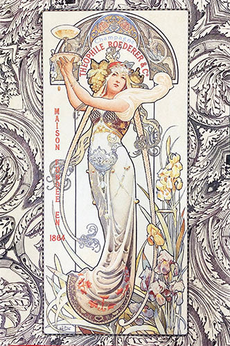 Decoupage Tissue Paper - Art Nouveau Champagne Lady Ad (25.4cm x 38.1cm) - Rustic Farmhouse Charm