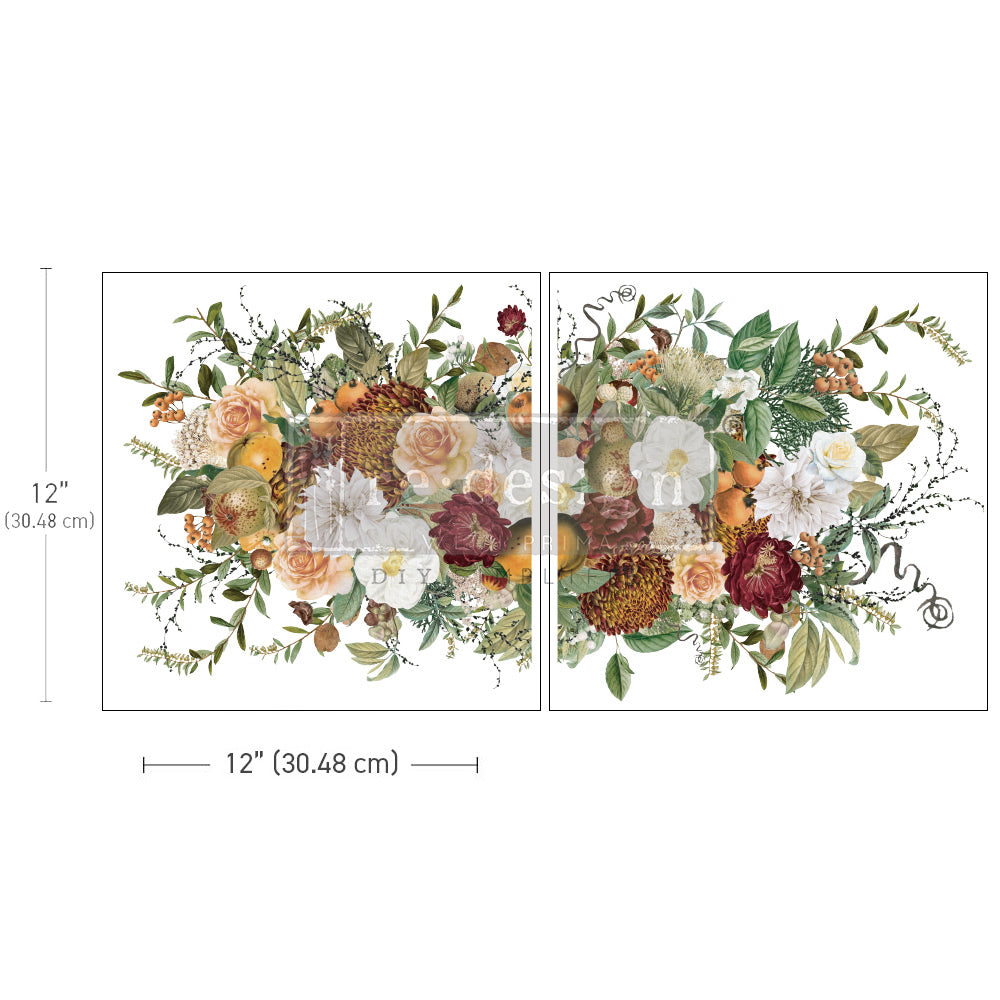 Redesign Maxi Transfer - AUTUMNAL BLISS (2 sheets, each 30.48cm x 30.48cm) - Rustic Farmhouse Charm