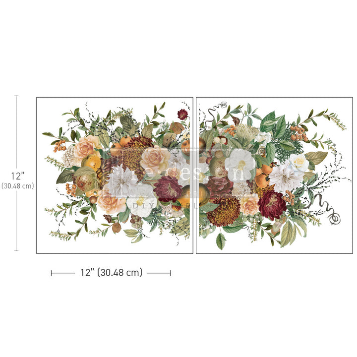 Redesign Maxi Transfer - AUTUMNAL BLISS (2 sheets, each 30.48cm x 30.48cm) - Rustic Farmhouse Charm