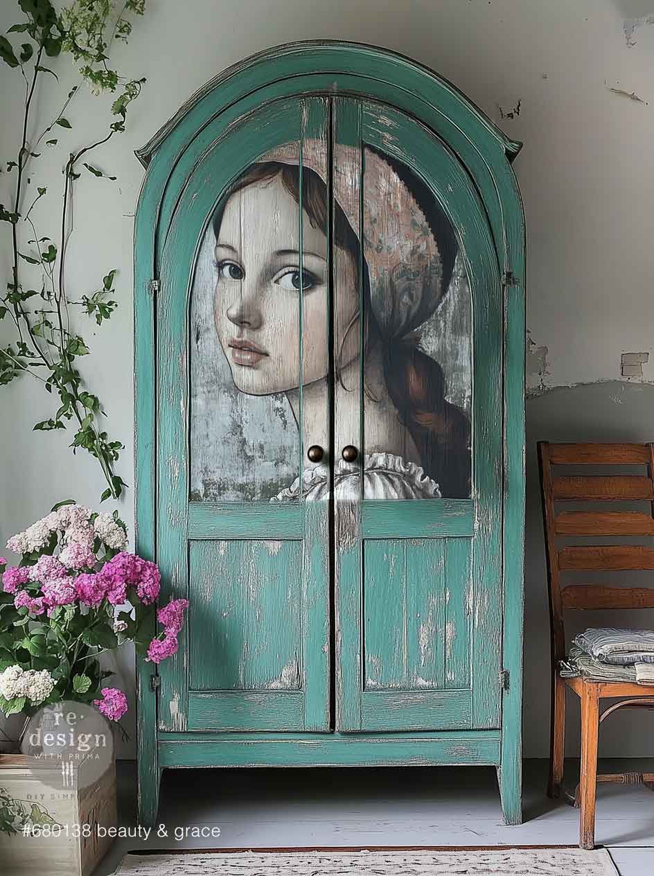 LIMITED! Redesign A1 Decoupage Fibre Paper - BEAUTY & GRACE (59.44cm x 84.07cm) - Rustic Farmhouse Charm