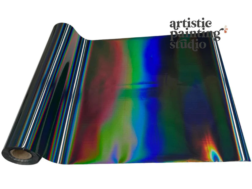 Artistic Painting Studio Metallic Foil - BLACK HOLOGRAM RAINBOW - Rustic Farmhouse Charm