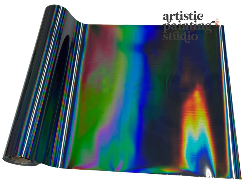 Artistic Painting Studio Metallic Foil - BLACK HOLOGRAM RAINBOW - Rustic Farmhouse Charm