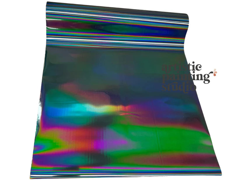 Artistic Painting Studio Metallic Foil - BLACK HOLOGRAM RAINBOW - Rustic Farmhouse Charm
