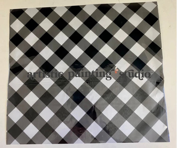 BLACK & WHITE GINGHAM Metallic Foil - Rustic Farmhouse Charm
