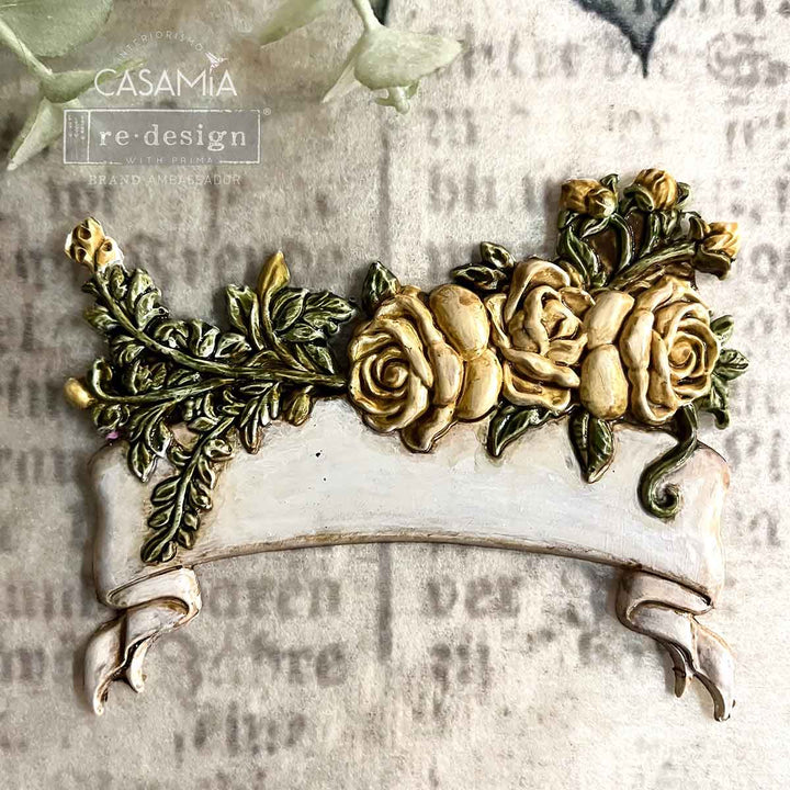 NEW! Redesign Mould - BLOOMING BANNERS (5" x 10") - Rustic Farmhouse Charm