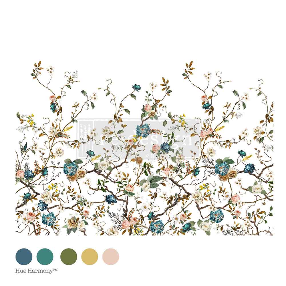NEW! Redesign Transfer - BLUE VINE (60.96cm x 88.9cm) - Rustic Farmhouse Charm