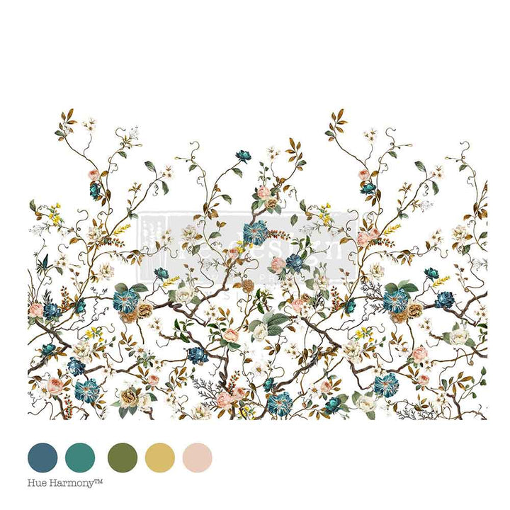 NEW! Redesign Transfer - BLUE VINE (60.96cm x 88.9cm) - Rustic Farmhouse Charm
