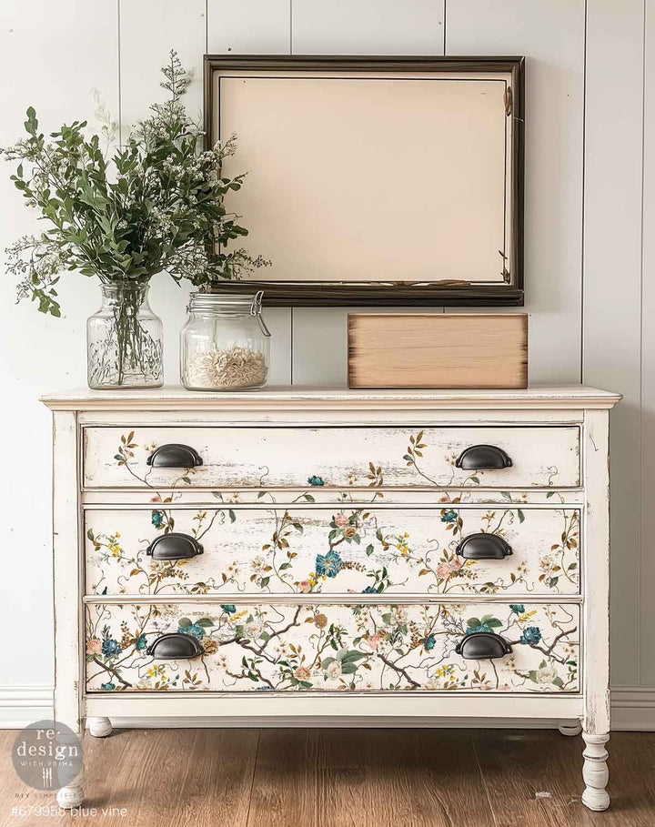 NEW! Redesign Transfer - BLUE VINE (60.96cm x 88.9cm) - Rustic Farmhouse Charm