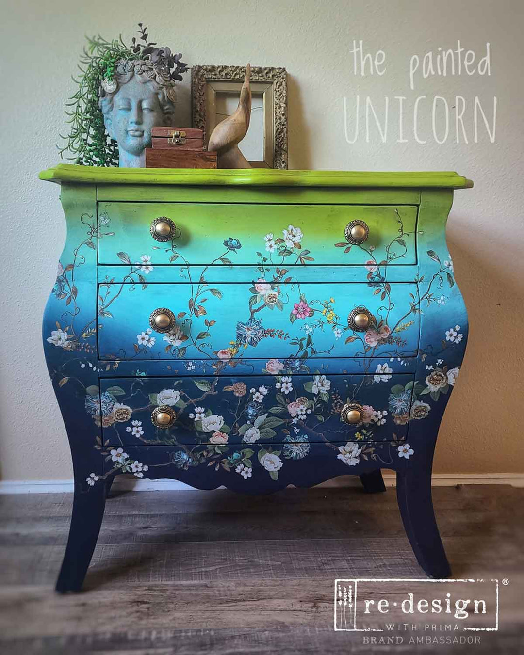 NEW! Redesign Transfer - BLUE VINE (60.96cm x 88.9cm) - Rustic Farmhouse Charm