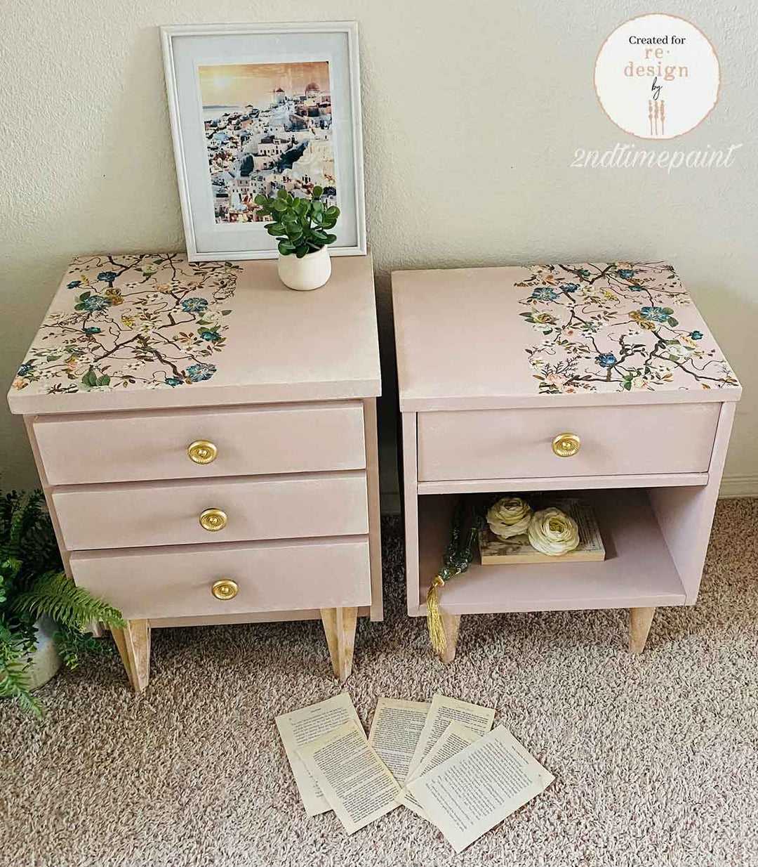 NEW! Redesign Transfer - BLUE VINE (60.96cm x 88.9cm) - Rustic Farmhouse Charm