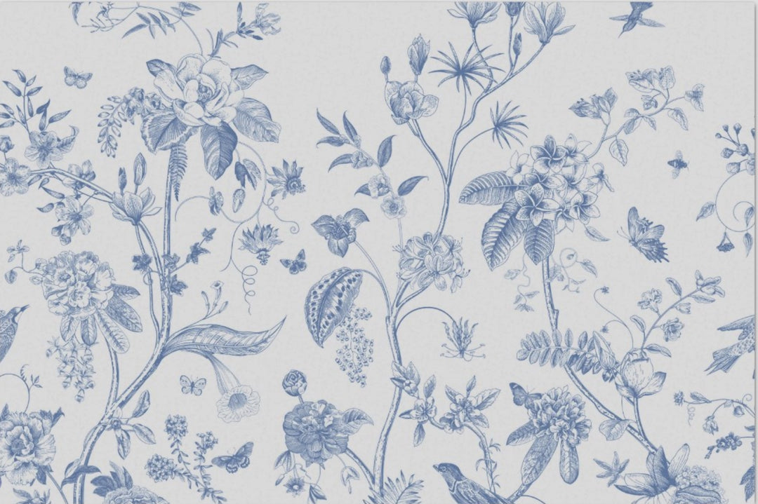 Decoupage Tissue Paper - Blue & White Garden (50.8cm x 76.2cm) - Rustic Farmhouse Charm