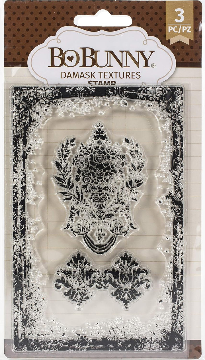 Bo Bunny Clear Stamp - DAMASK TEXTURES 4"x6" - Rustic Farmhouse Charm