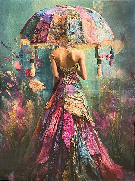 Decoupage Tissue Paper - Bohemian Parasol Lady (45.72cm x 60.96cm)