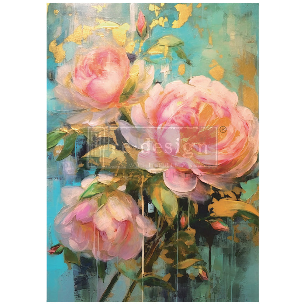 NEW! BOLD BLOOMS Redesign A1 Decoupage Fibre Paper (59.44cm x 84.07cm) - Rustic Farmhouse Charm