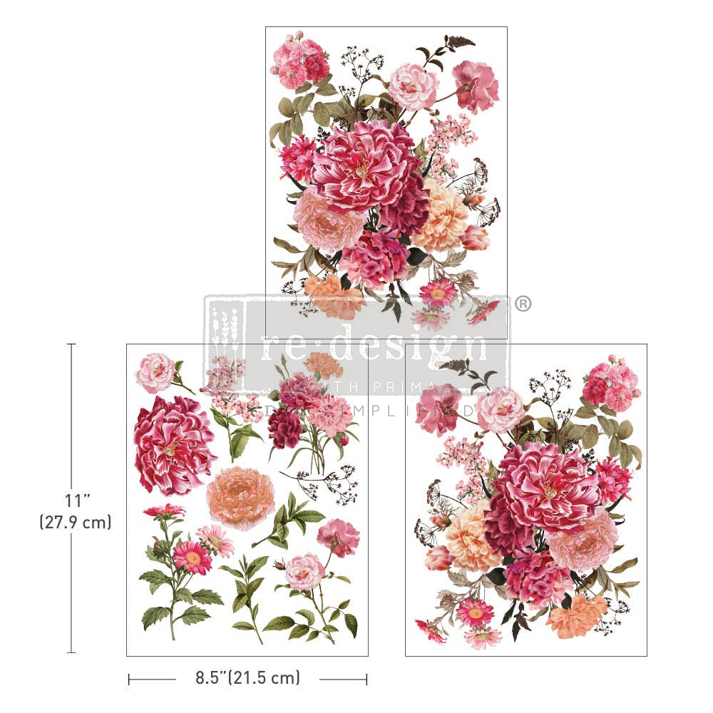 BRIGHT MEADOW Redesign Middy Transfer (3 sheets, each 21.59cm x 27.94cm) - Rustic Farmhouse Charm