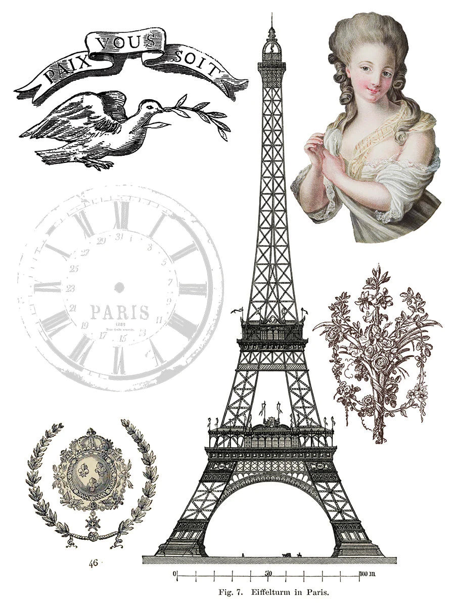 BROCANTE Transfer Pad by IOD (set of eight 12"x16" sheets) - Rustic Farmhouse Charm
