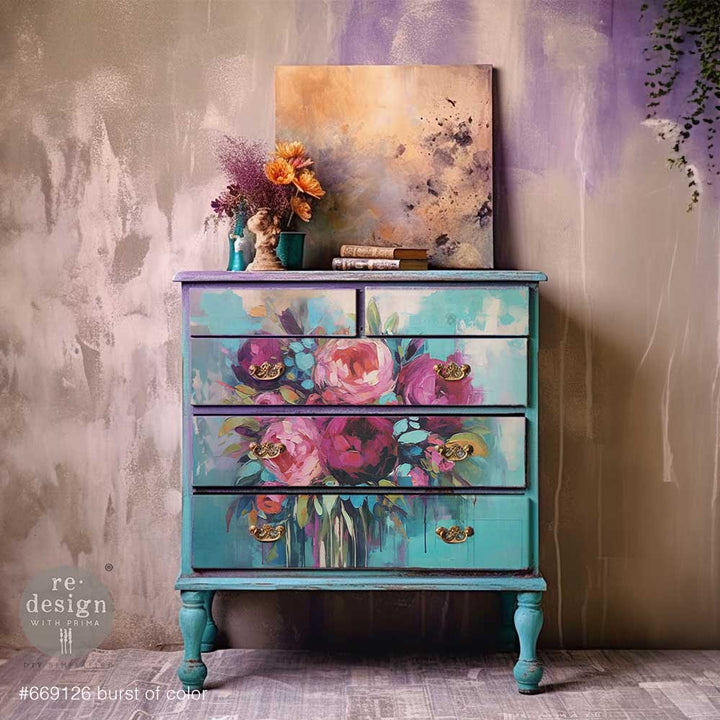 NEW! BURST OF COLOUR Redesign A1 Decoupage Fibre Paper (59.44cm x 84.07cm) - Rustic Farmhouse Charm