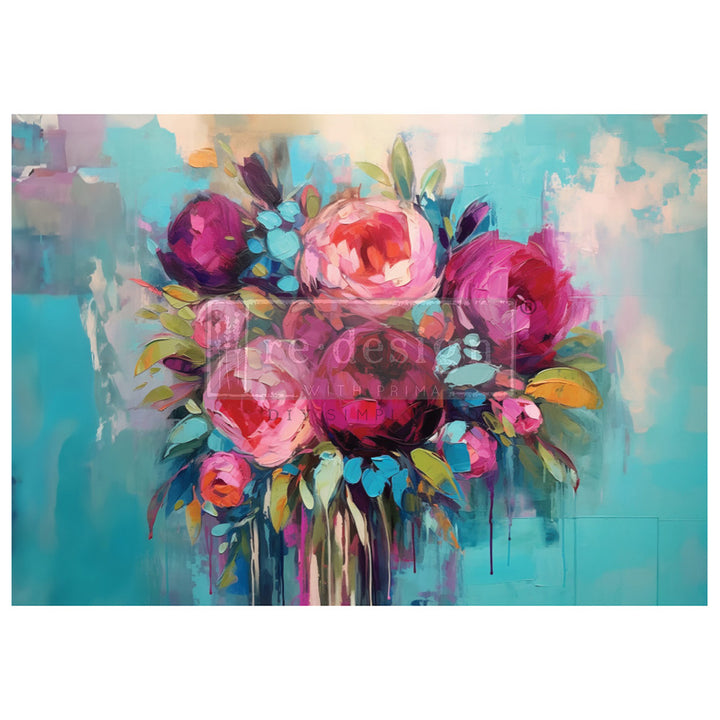 NEW! BURST OF COLOUR Redesign A1 Decoupage Fibre Paper (59.44cm x 84.07cm) - Rustic Farmhouse Charm