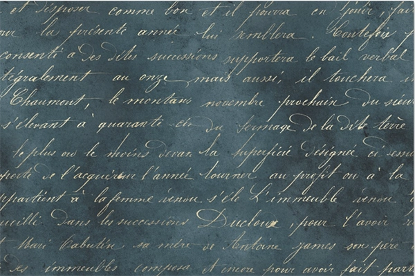Decoupage Tissue Paper - Calligraphy on Teal Background - Rustic Farmhouse Charm