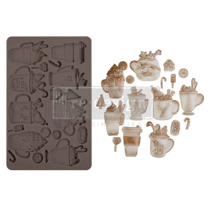 NEW! Redesign Mould - CHEERFUL CUPS (5" x 8") - Rustic Farmhouse Charm
