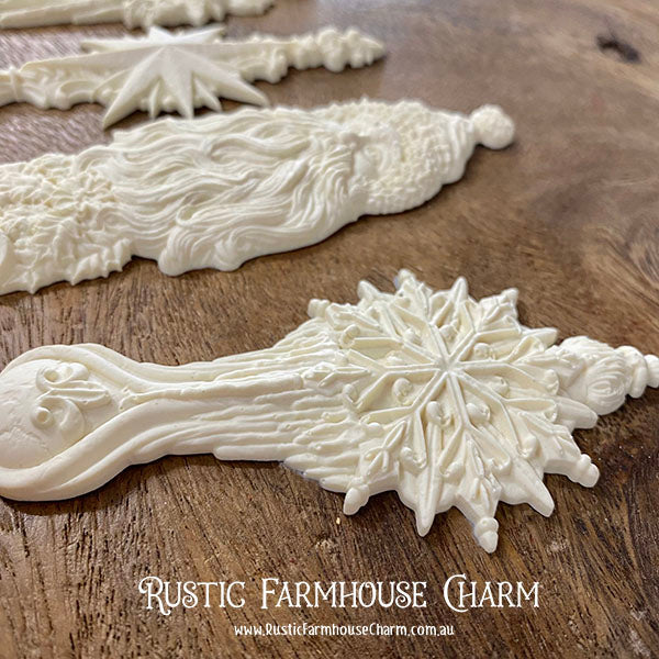 Polyurethane Resin Castings - CHRISTMAS TAPERS (unpainted) - Rustic Farmhouse Charm