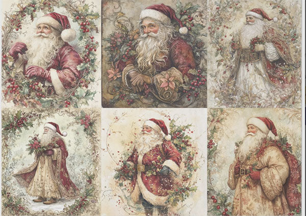Decoupage Tissue Paper - Classic Santa Collection (53.34cm x 73.66cm)