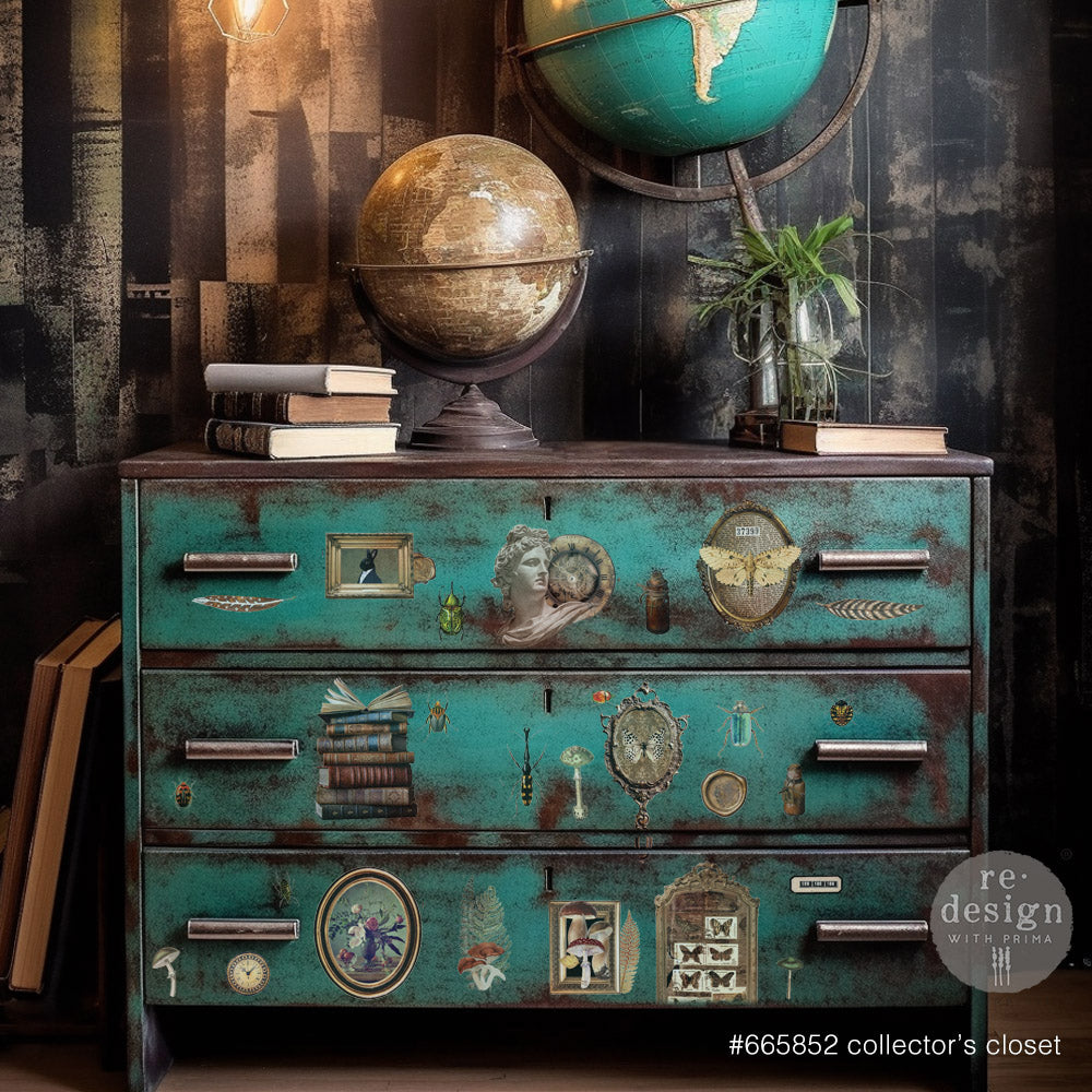 NEW! Redesign Maxi Transfer - COLLECTOR'S CLOSET (2 sheets, each 30.48cm x 30.48cm) - Rustic Farmhouse Charm