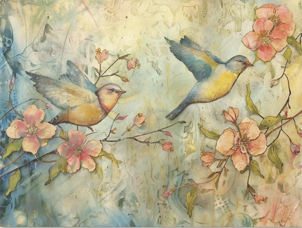 Decoupage Tissue Paper - Colourful Birds (38.1cm x 50.8cm) - Rustic Farmhouse Charm