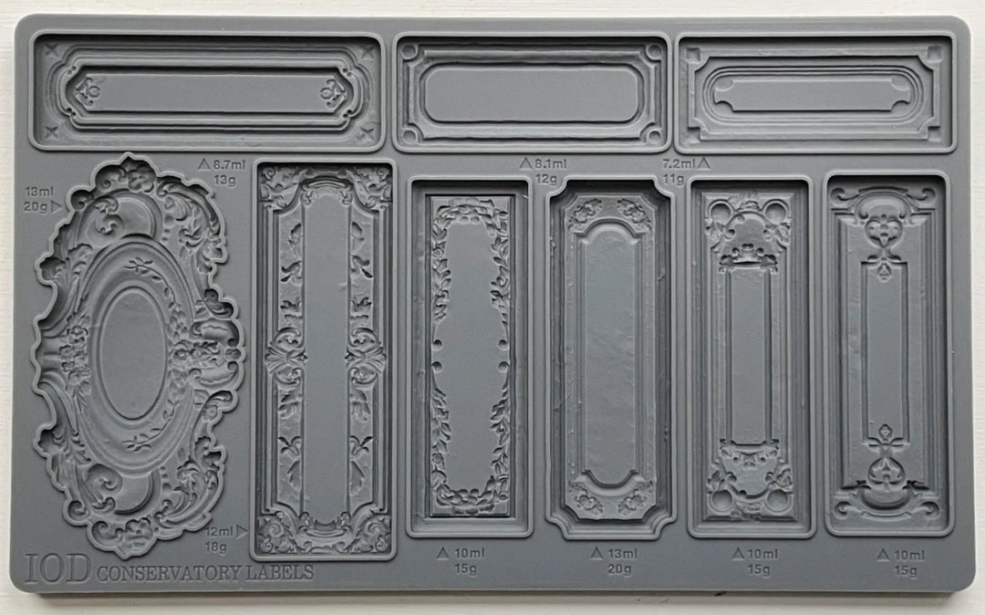 NEW! CONSERVATORY LABELS Mould by IOD (6"x10", 15.24cm x 25.4cm) - Rustic Farmhouse Charm