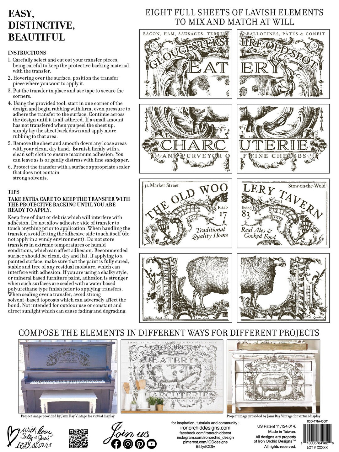 COTSWOLDS Transfer Pad by IOD (set of eight 12"x16" sheets) - Rustic Farmhouse Charm