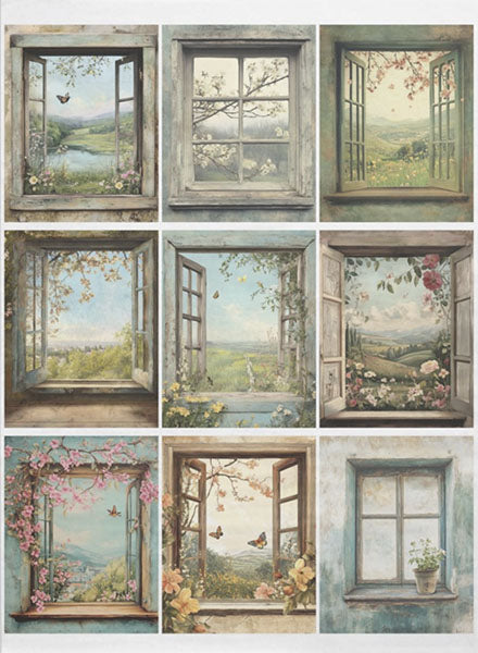 Decoupage Tissue Paper - Country Window Views Collection (53.34cm x 73.66cm)