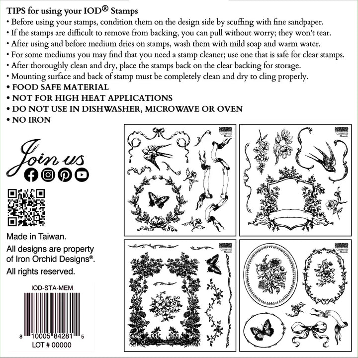 NEW! IOD Stamp Box Set - COUNTRYSIDE MEMOIRS (4x 6"x6", 15.24cm x 15.24cm) - Rustic Farmhouse Charm