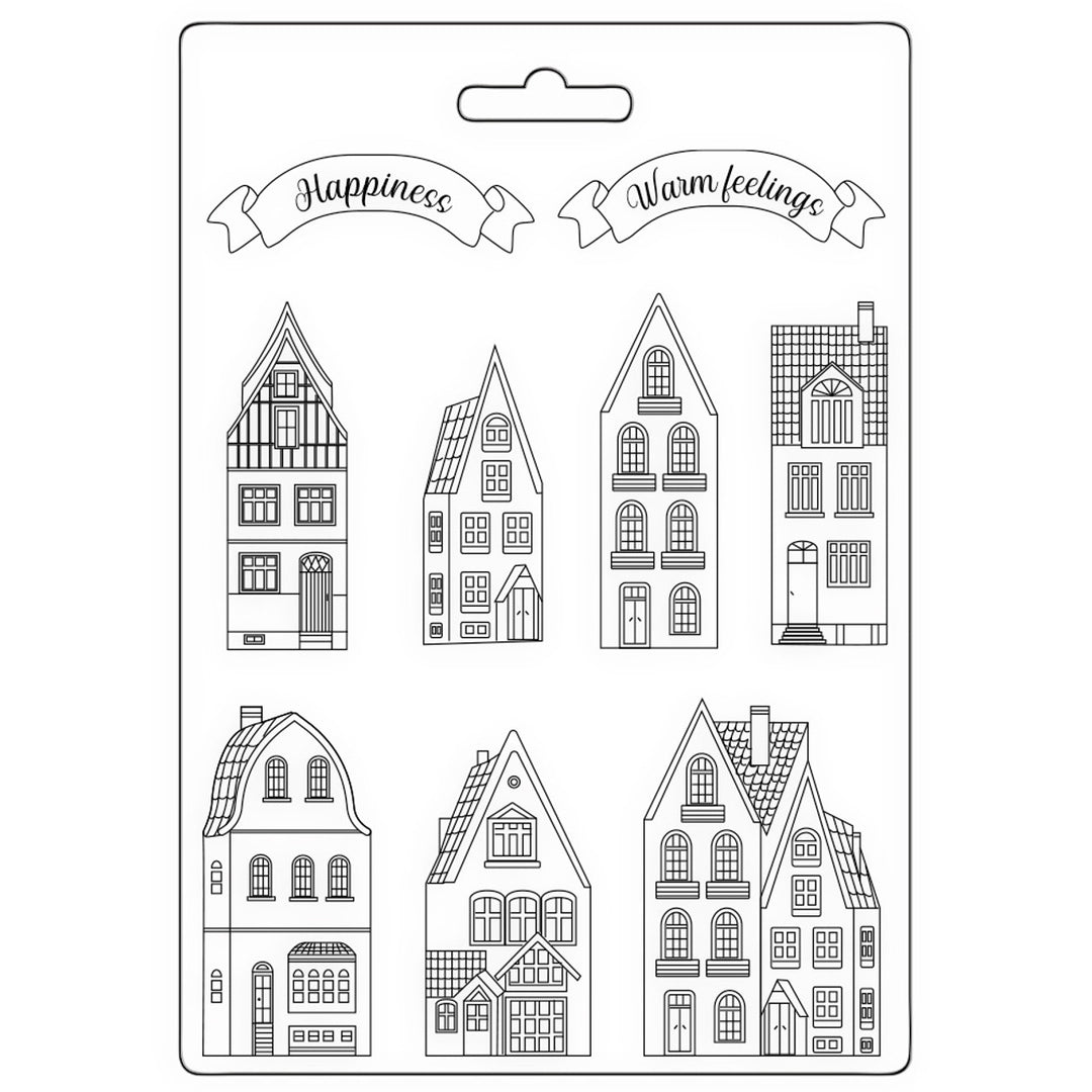 COZY HOUSES Soft Maxi Mould by Stamperia (A4) - Rustic Farmhouse Charm