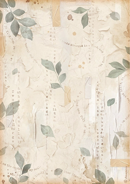 CREATE HAPPINESS SECRET DIARY LEAVES Rice Paper by Stamperia (A4) - Rustic Farmhouse Charm