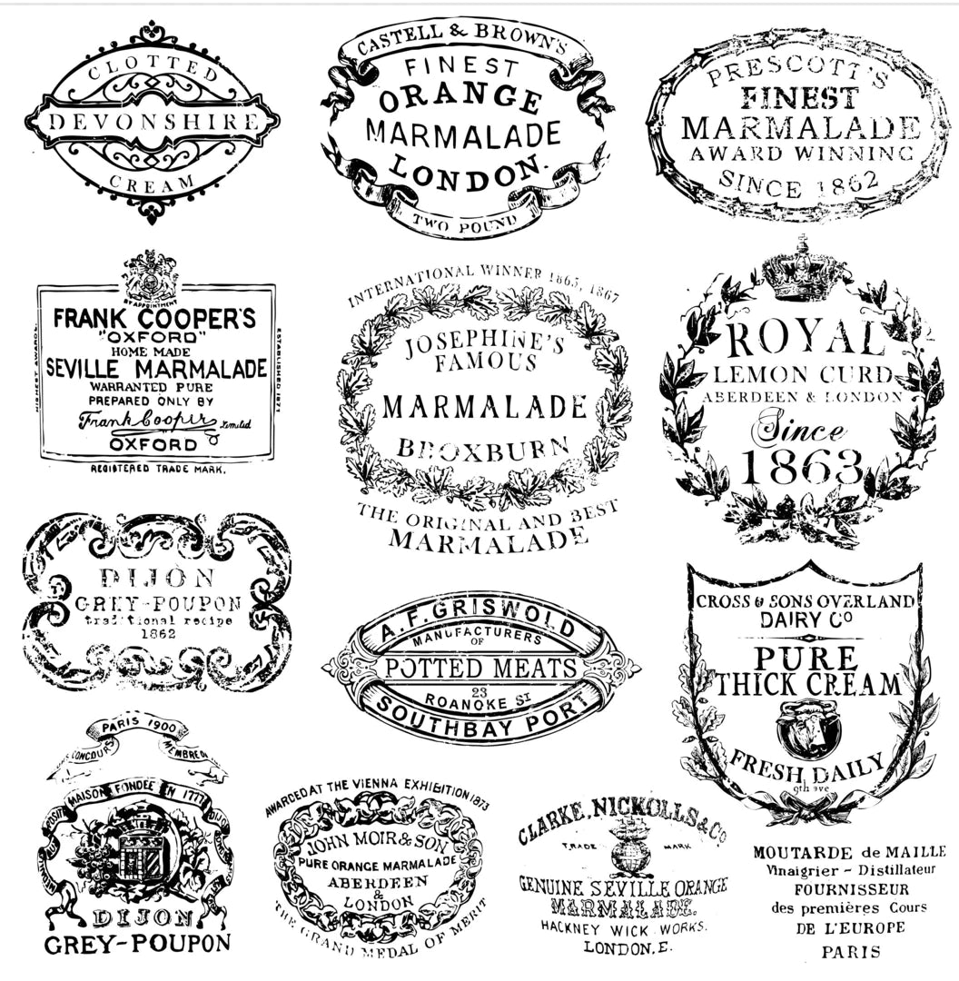 CROCKERY Stamp by IOD (12"x12", 30.48cm x 30.48cm) - Rustic Farmhouse Charm