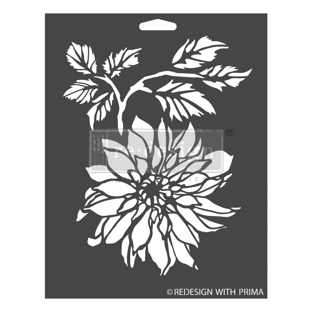 NEW! DAHLIA GARDEN Redesign Stencil 9" x 12" - Rustic Farmhouse Charm