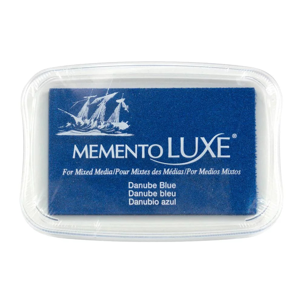 Tsukineko Memento Luxe Ink Pad - DANUBE BLUE (great for fabrics!) - Rustic Farmhouse Charm