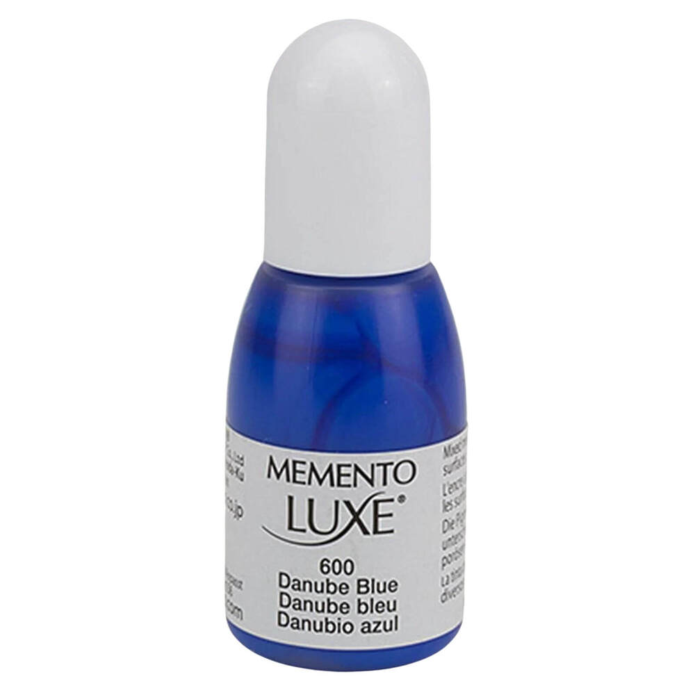 Tsukineko Memento Luxe Ink Refill - DANUBE BLUE (great for fabrics!) 15ml - Rustic Farmhouse Charm