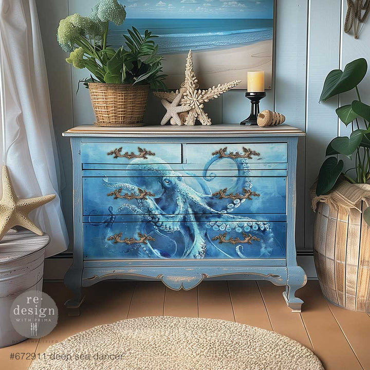 Redesign A1 Decoupage Fibre Paper - DEEP SEA DANCER (59.44cm x 84.07cm) - Rustic Farmhouse Charm