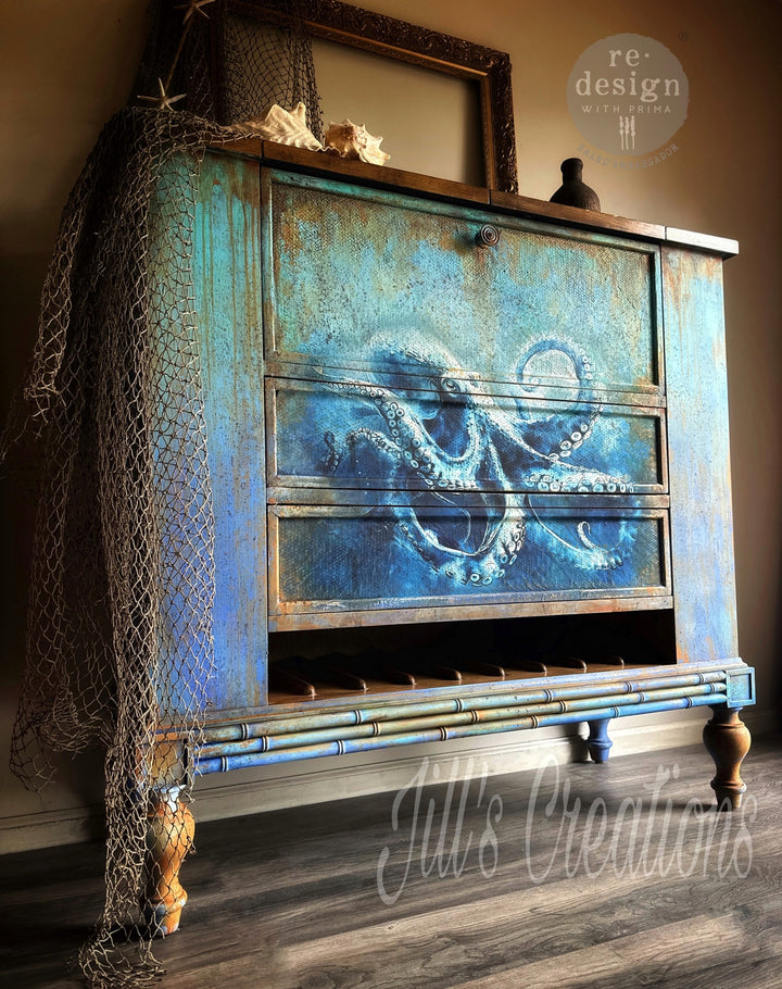 Redesign A1 Decoupage Fibre Paper - DEEP SEA DANCER (59.44cm x 84.07cm) - Rustic Farmhouse Charm