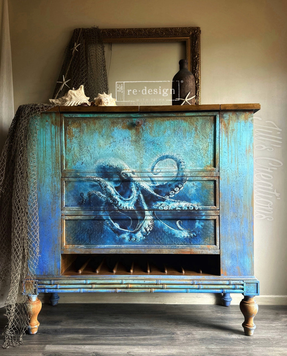 Redesign A1 Decoupage Fibre Paper - DEEP SEA DANCER (59.44cm x 84.07cm) - Rustic Farmhouse Charm