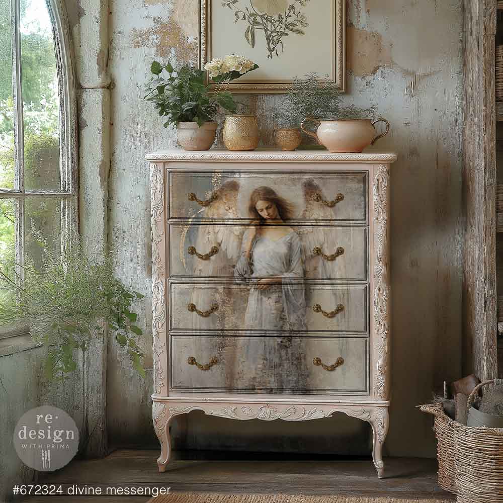 NEW! Redesign Limited A1 Decoupage Fibre Paper - DIVINE MESSENGER (59.44cm x 84.07cm) - Rustic Farmhouse Charm