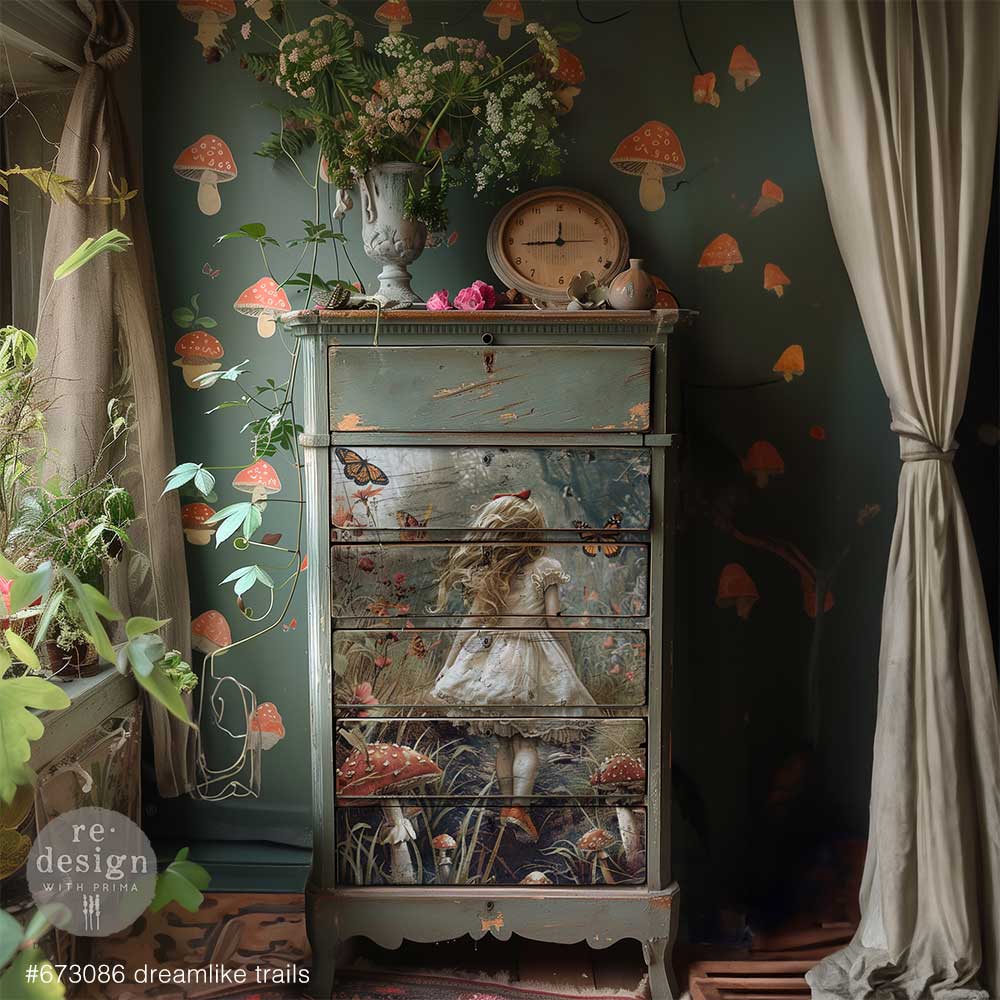 Redesign A1 Decoupage Fibre Paper - DREAMLIKE TRAILS (59.44cm x 84.07cm) - Rustic Farmhouse Charm
